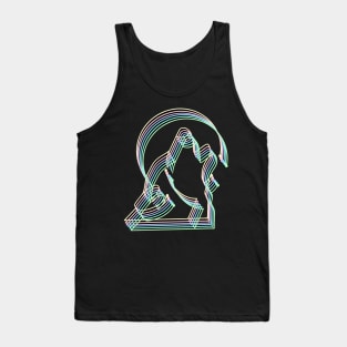 Howling wolf in rainbow light Tank Top